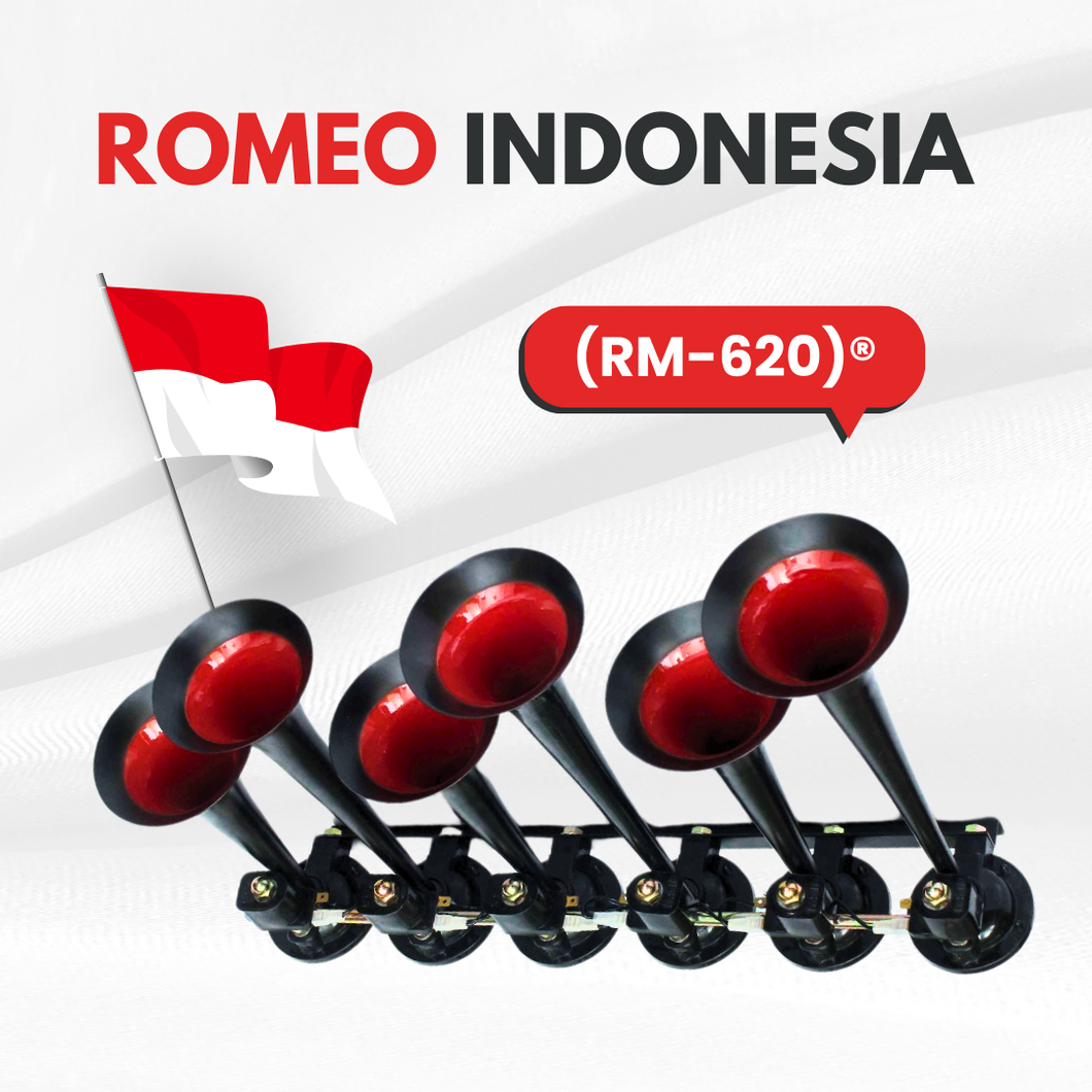 ROMEO Air Horn RM-620 (Indo) -  Indonesian Version V1.0 |  20 Melodies | Bus, Truck and Heavy Duty Vehicles