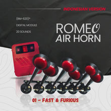 Muatkan dan mainkan video dalam penonton Galeri, ROMEO Air Horn RM-620 (Indo) -  Indonesian Version V1.0 |  20 Melodies | Bus, Truck and Heavy Duty Vehicles
